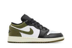 Air Jordan 1 Low GS Black Toe Medium Olive