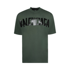 Balenciaga Tape Logo T-Shirt Dark Green