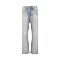 Amiri Quad Cuff Straight Jean Antique Indigo
