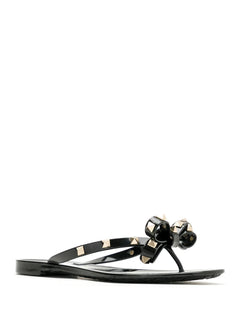 rockstud bow-detai sandals