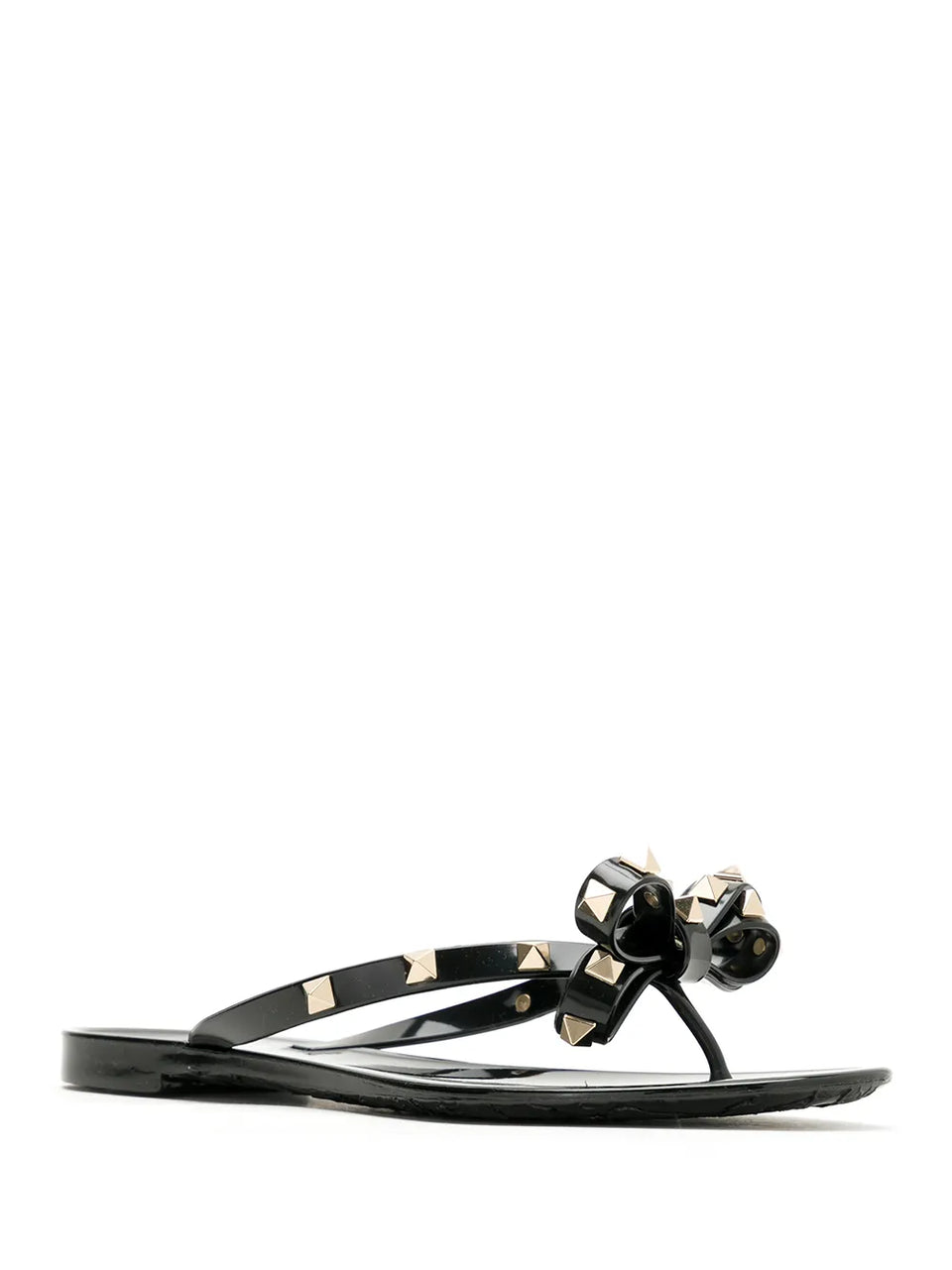 rockstud bow-detai sandals