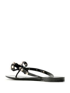 rockstud bow-detai sandals