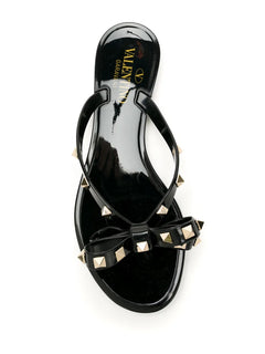 rockstud bow-detai sandals