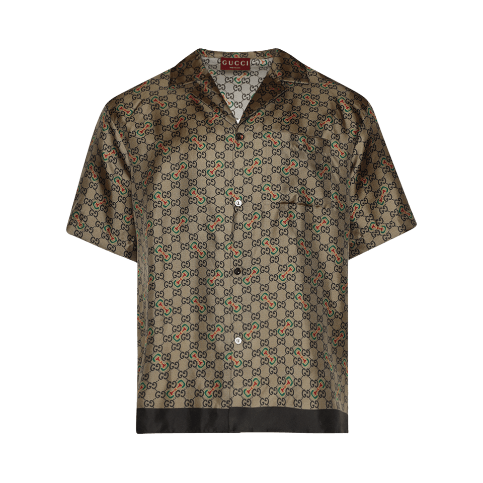 Gucci Monogram Vacation Shirt Green/Gold