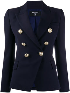 double-breasted fitted blazer