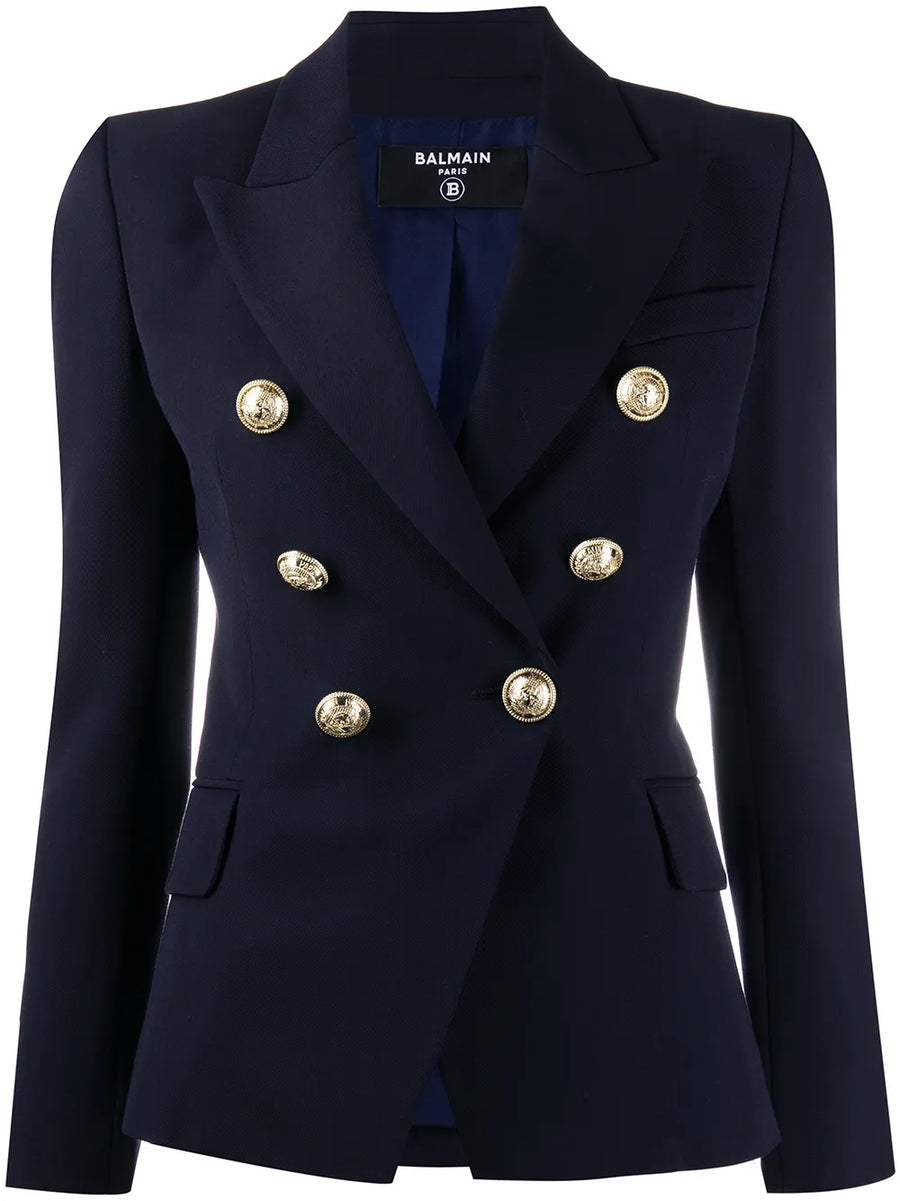 double-breasted fitted blazer