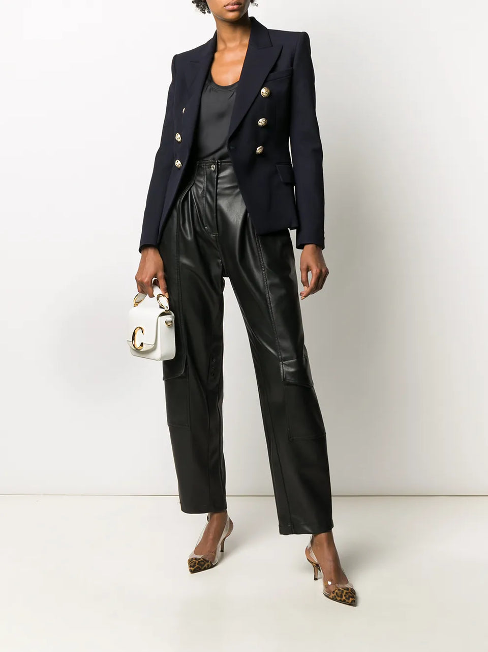 double-breasted fitted blazer