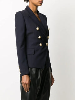 double-breasted fitted blazer