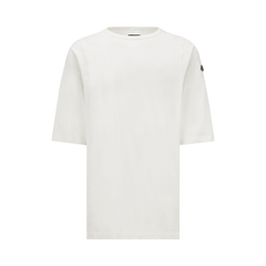 Moncler x Rick Owens Knitted Crewneck Shorts-Sleeve T-Shirt Milk