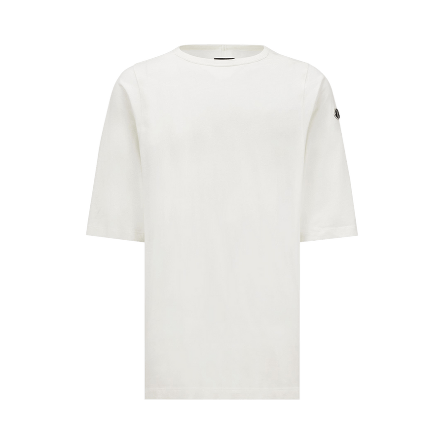 Moncler x Rick Owens Knitted Crewneck Shorts-Sleeve T-Shirt Milk