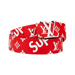 Louis Vuitton x Supreme Initiales Belt Red