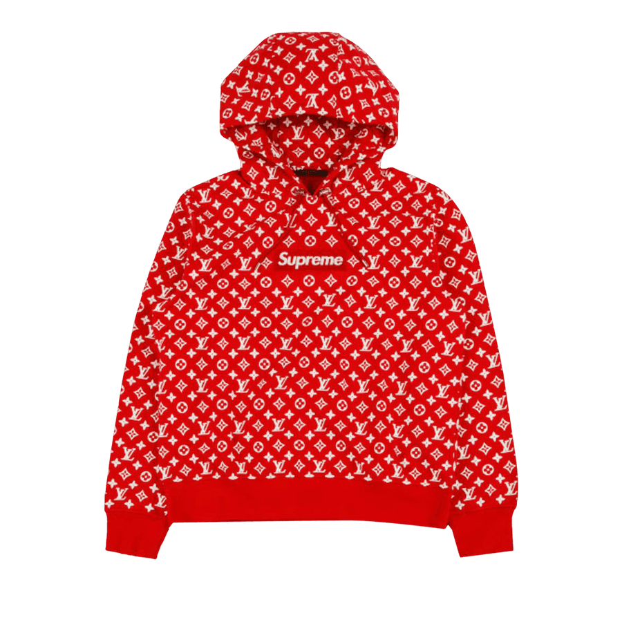 Louis Vuitton x Supreme Box Logo Hoodie Red