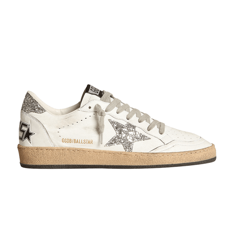 Golden Goose Wmns Ballstar 'White Silver Glitter'