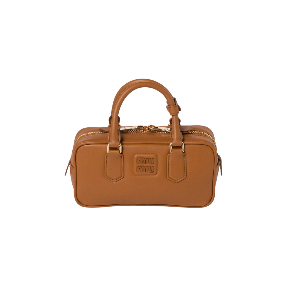 Miu Miu Arcadie Leather Bag Cognac