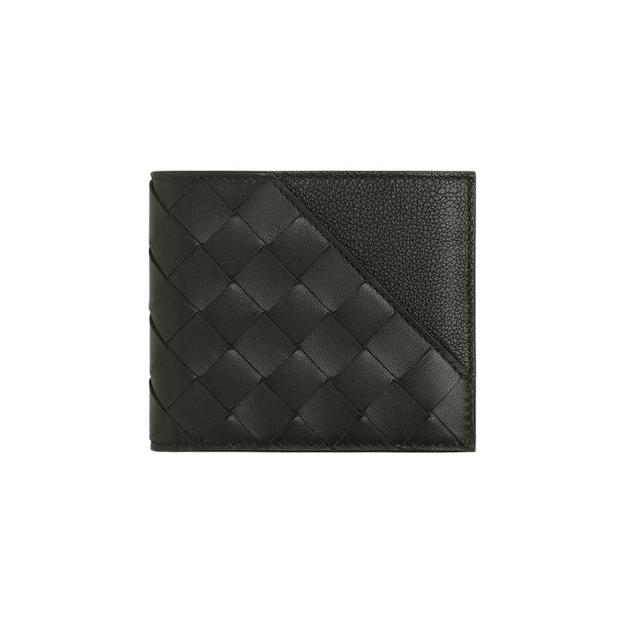 Bottega Veneta Leather Wallet Dark Green/Silver