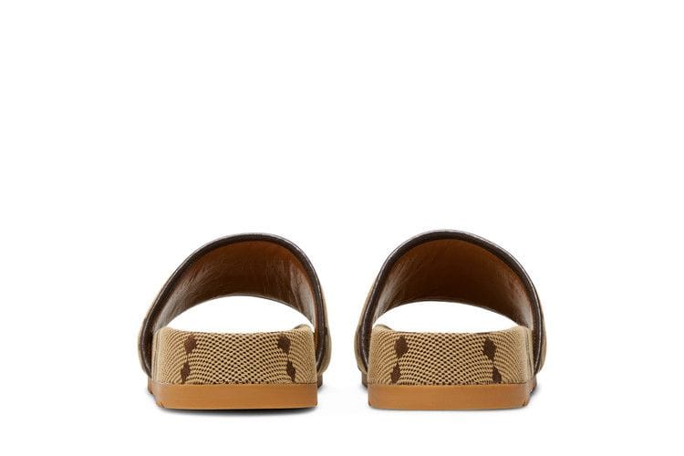 Gucci GG Canvas Slide Sandal Camel Monogram