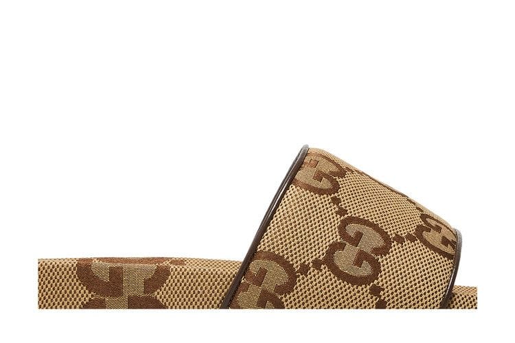 Gucci GG Canvas Slide Sandal Camel Monogram