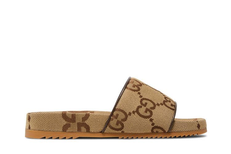Gucci GG Canvas Slide Sandal Camel Monogram