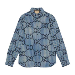 Gucci Check Shirt Azure/Blue
