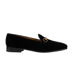 Gucci Gallipoli Horsebit Velvet Loafers Black