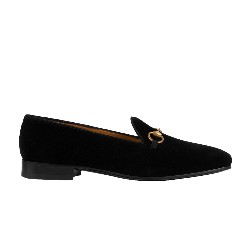 Gucci Gallipoli Horsebit Velvet Loafers Black