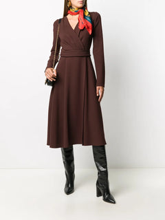 belted longuette dress