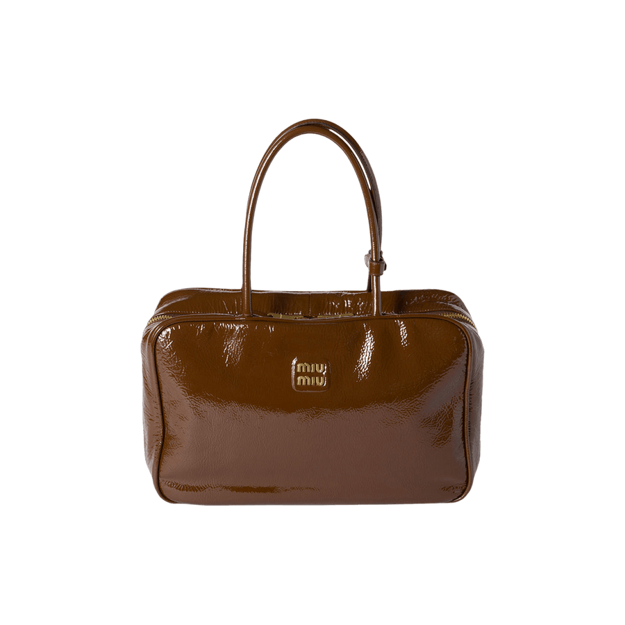 Miu Miu Beau Naplak Patent Leather Bag Palisander