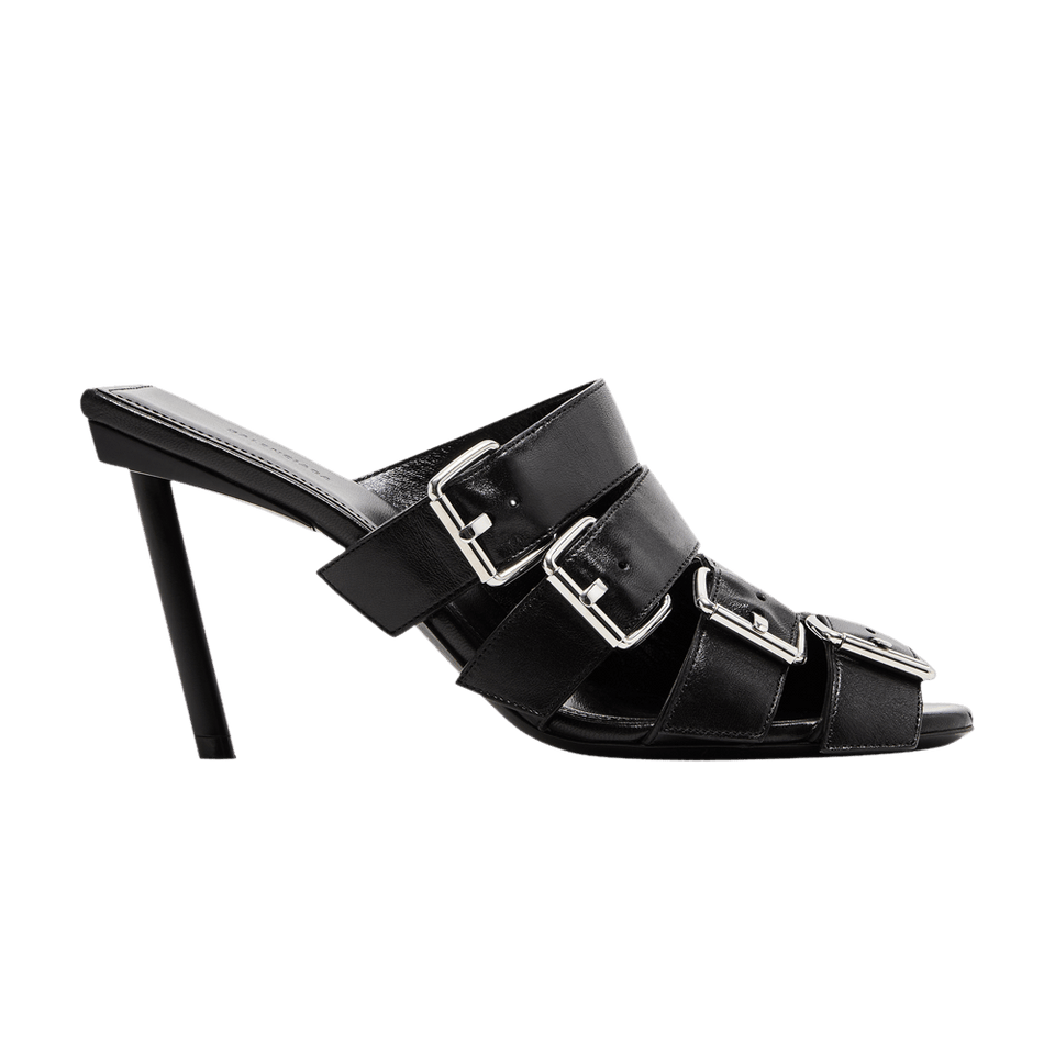 Balenciaga Wmns Buckle Strap Sandal 'Black Silver'