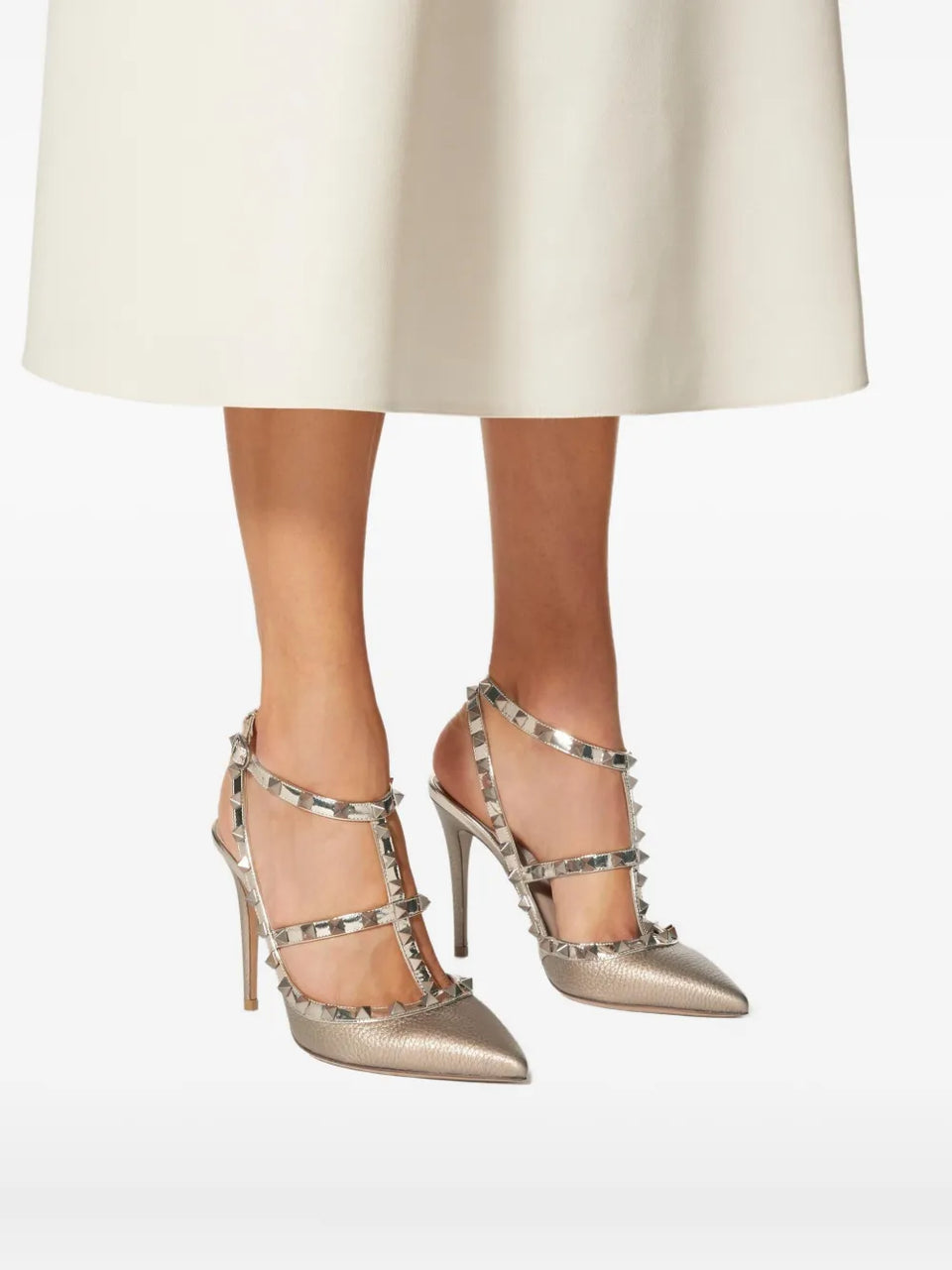 100mm Rockstud metallic pumps
