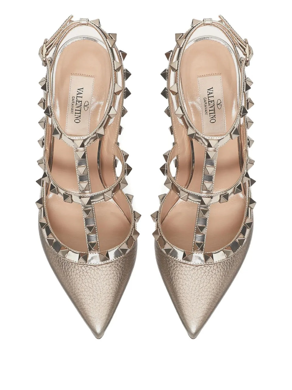 100mm Rockstud metallic pumps