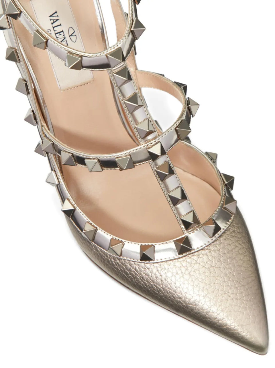 100mm Rockstud metallic pumps