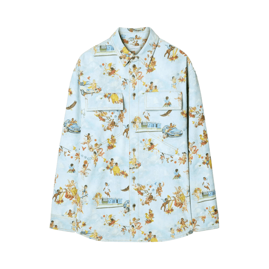 Off-White Fresco-Print Denim Shirt Multicolor