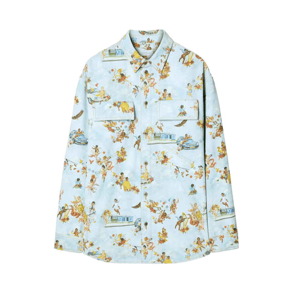 Off-White Fresco-Print Denim Shirt Multicolor