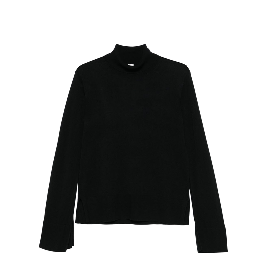 Slit Sleeve Turtleneck Black