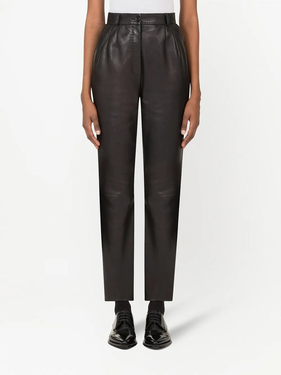 dar-detail plongé leather trousers