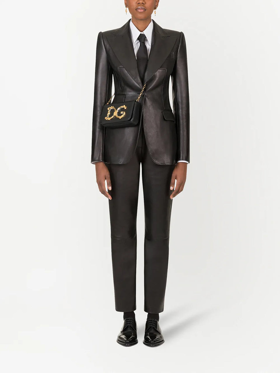 dar-detail plongé leather trousers