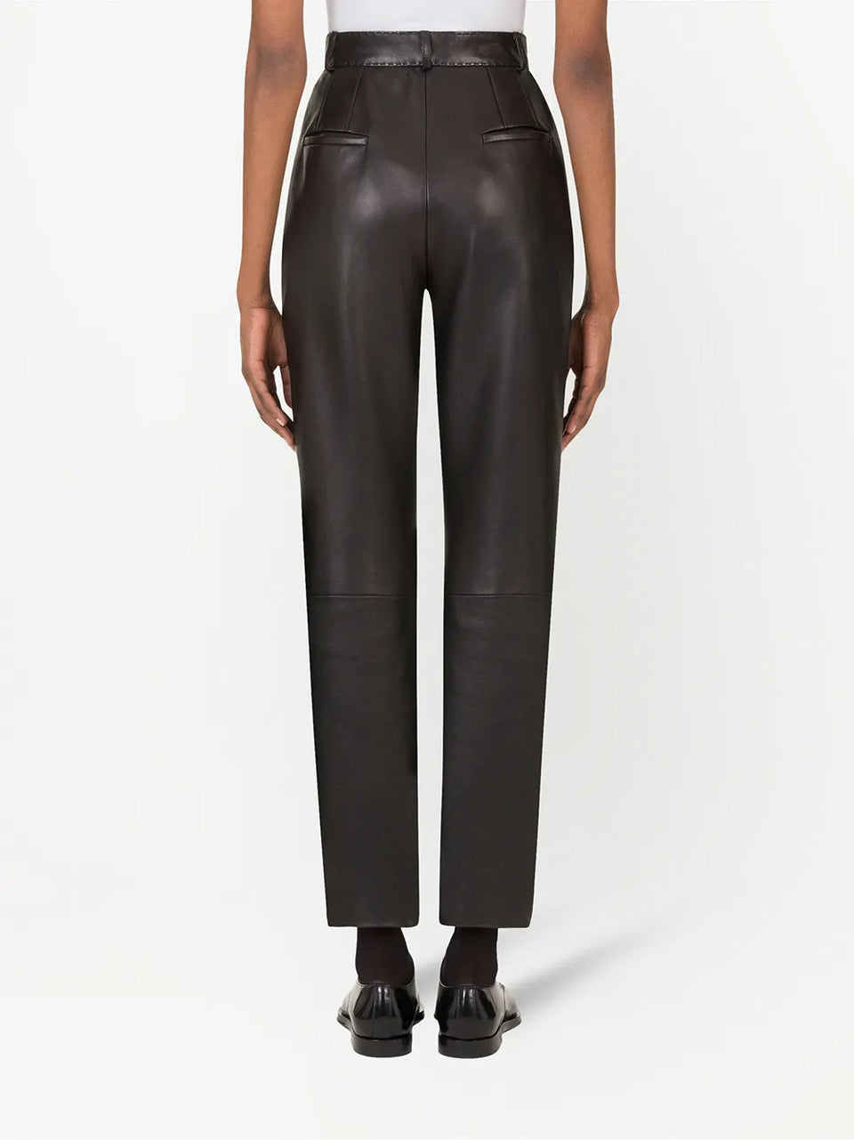 dar-detail plongé leather trousers