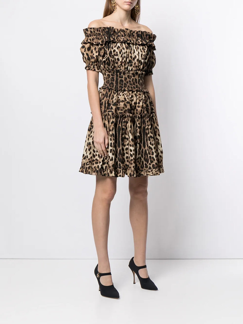 leopard-print short dress