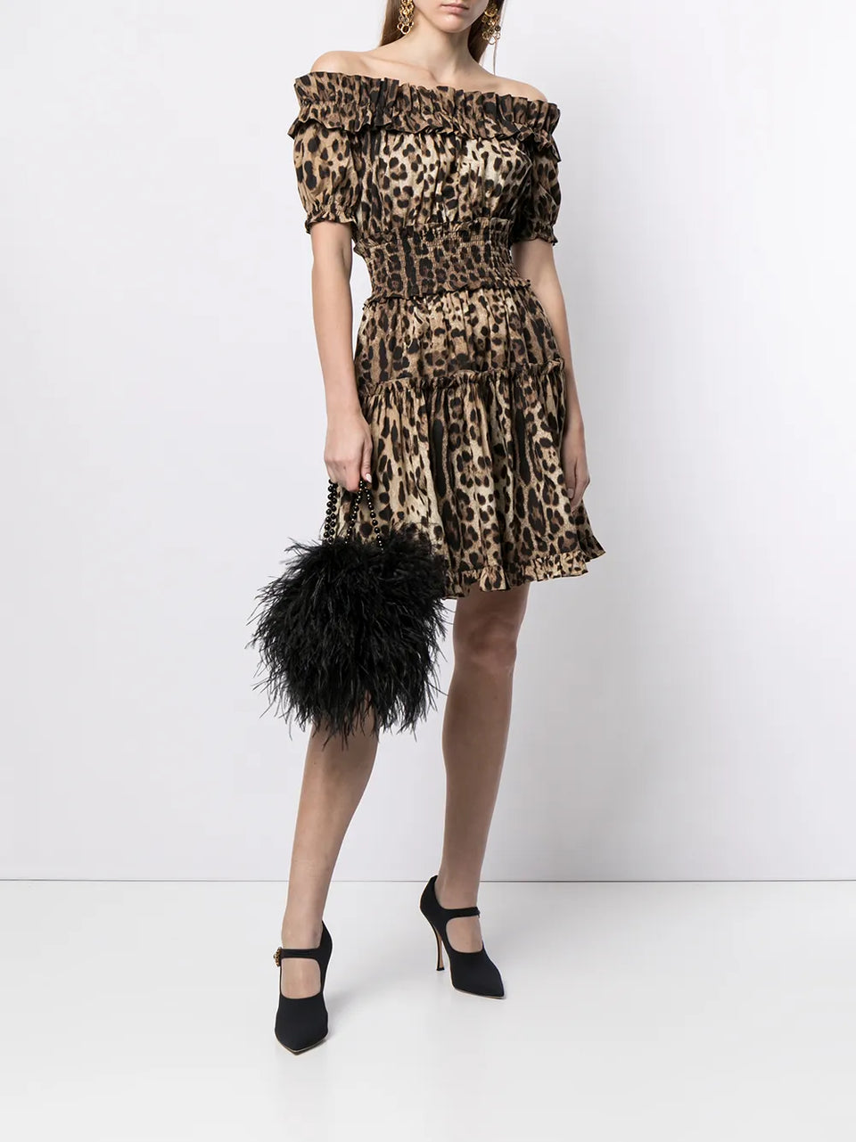 leopard-print short dress