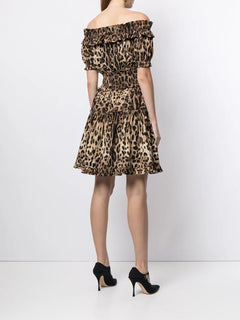leopard-print short dress