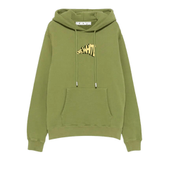 Off-White Arrows Print Hoodie Green