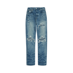 Amiri Pleated Denim Straight MX1 Jean Honeycomb Indigo