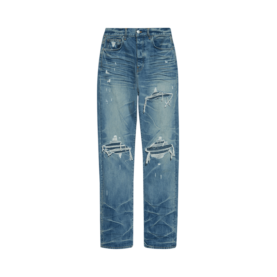Amiri Pleated Denim Straight MX1 Jean Honeycomb Indigo