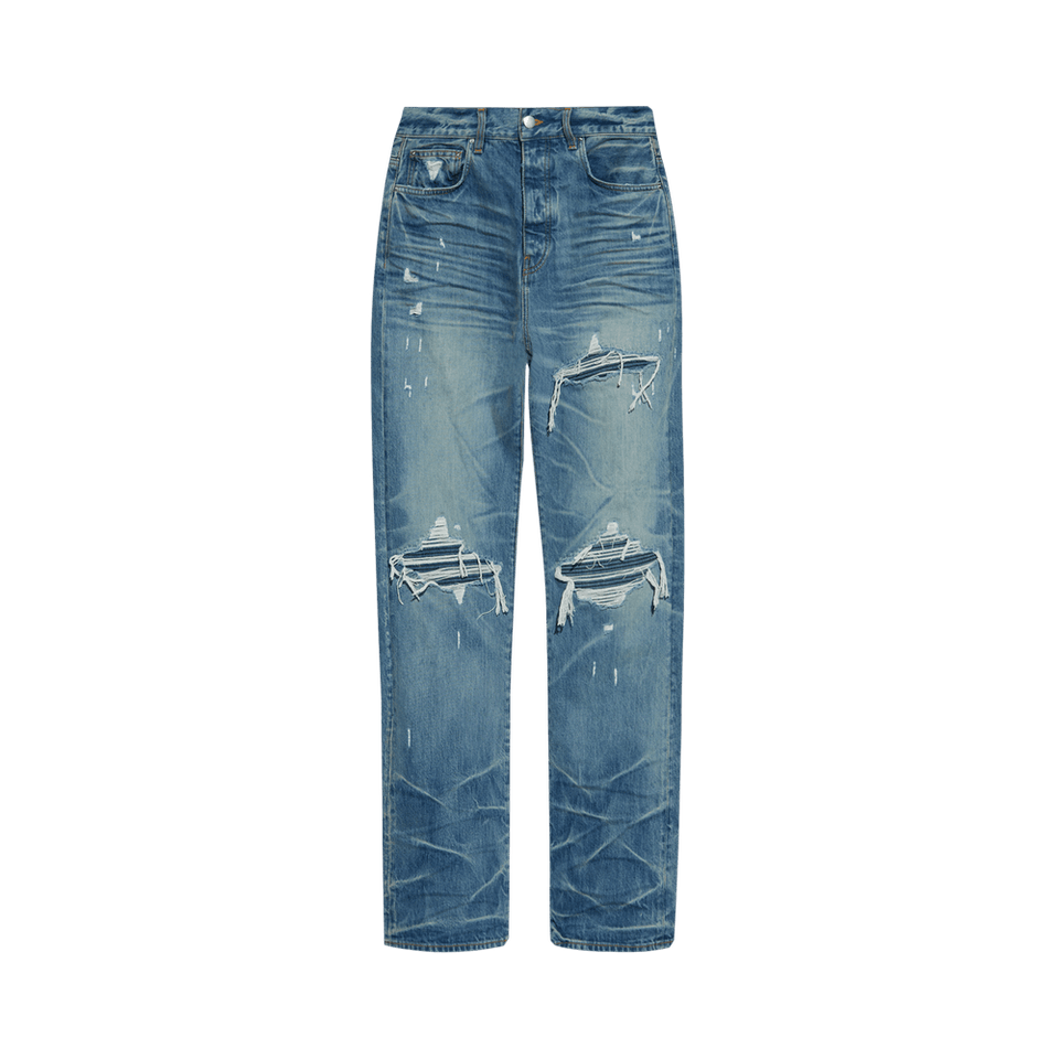 Amiri Pleated Denim Straight MX1 Jean Honeycomb Indigo