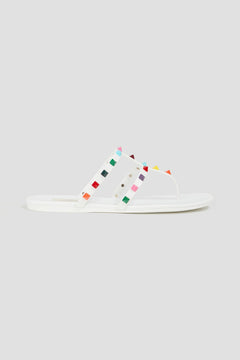 Valentino Garavani Rockstud Rubber Sandals White Women's