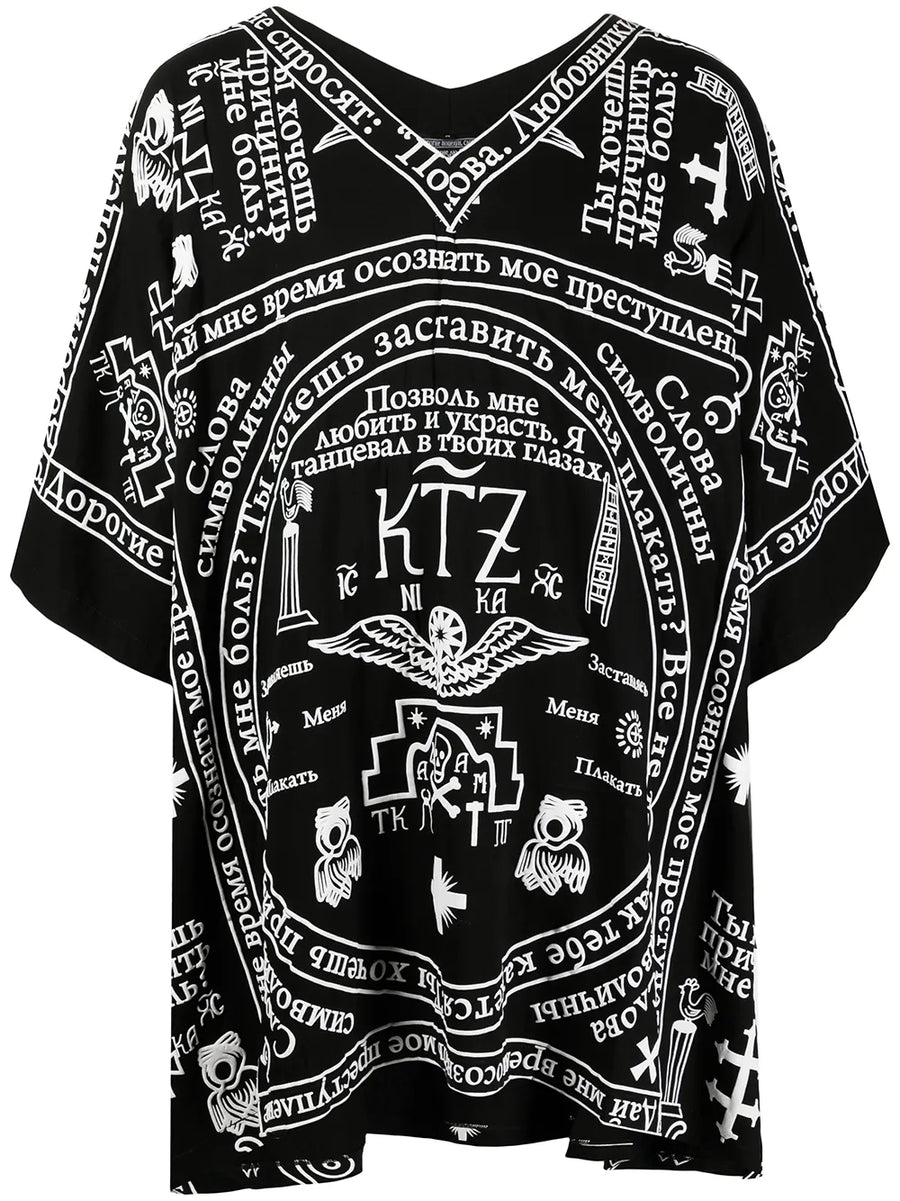 church print kaftan shirt