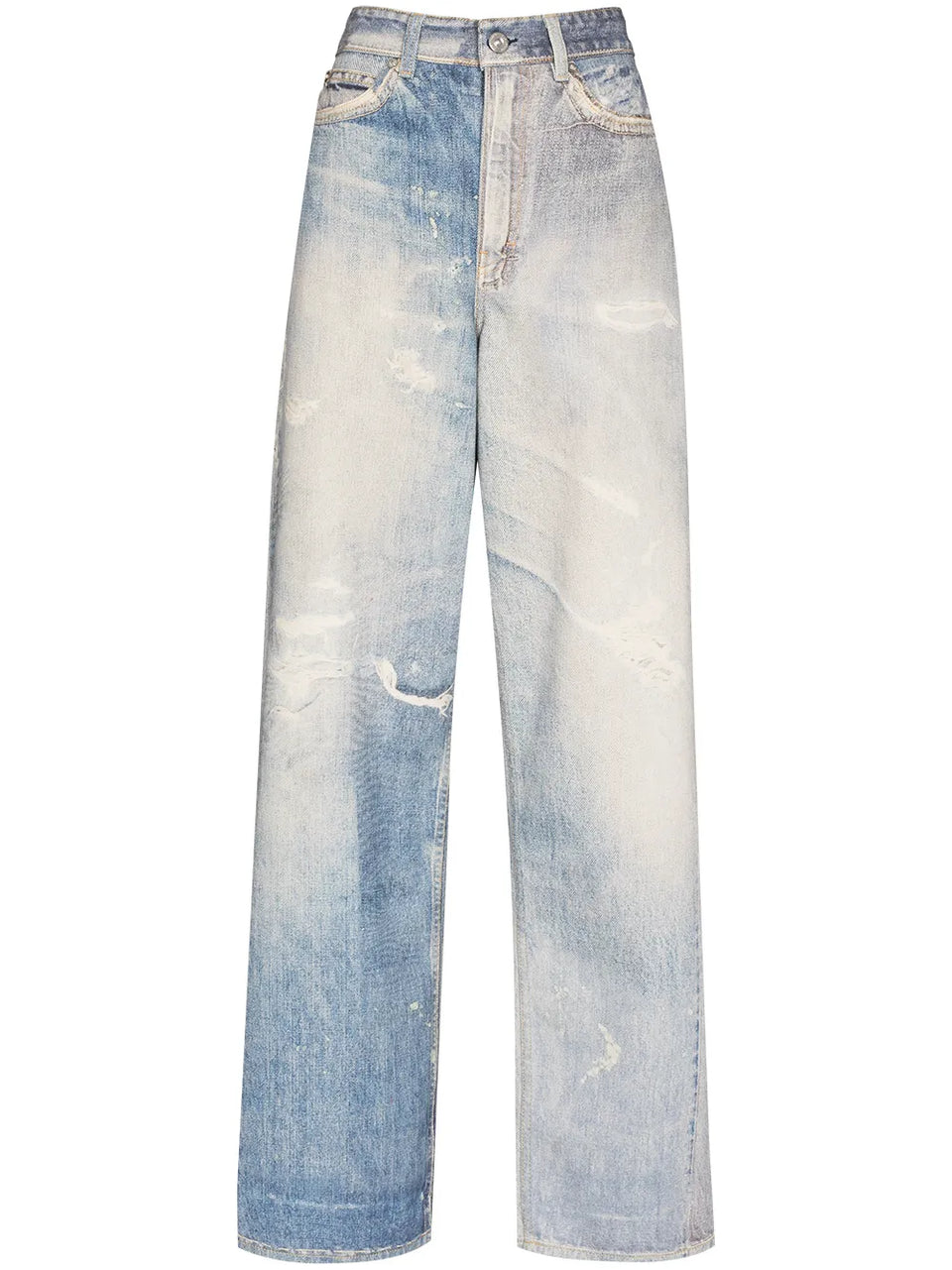 distressed-effect jeans