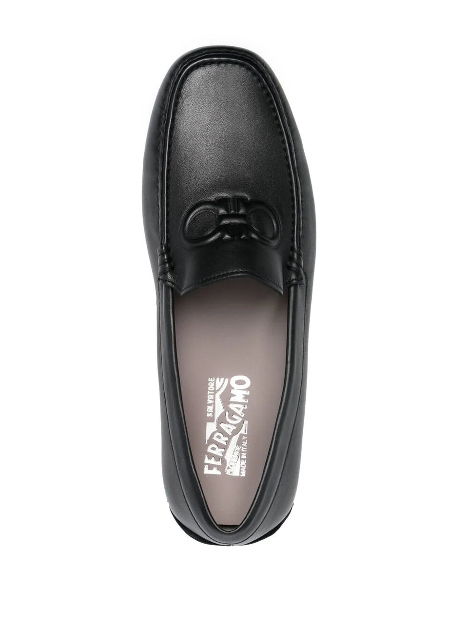 embossed-Gancini loafers
