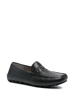 embossed-Gancini loafers