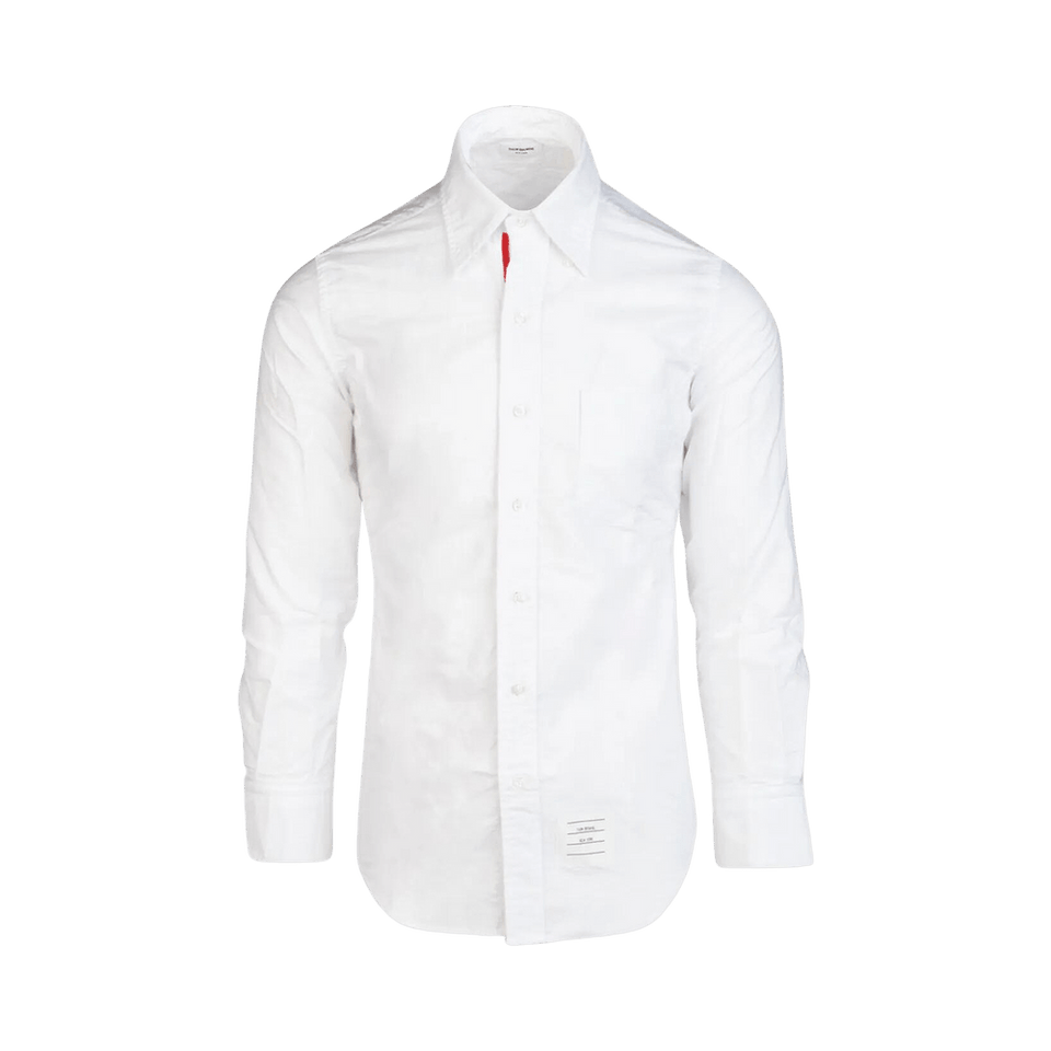 Thom Browne Classic Oxford Shirt With Grosgrain Placket White